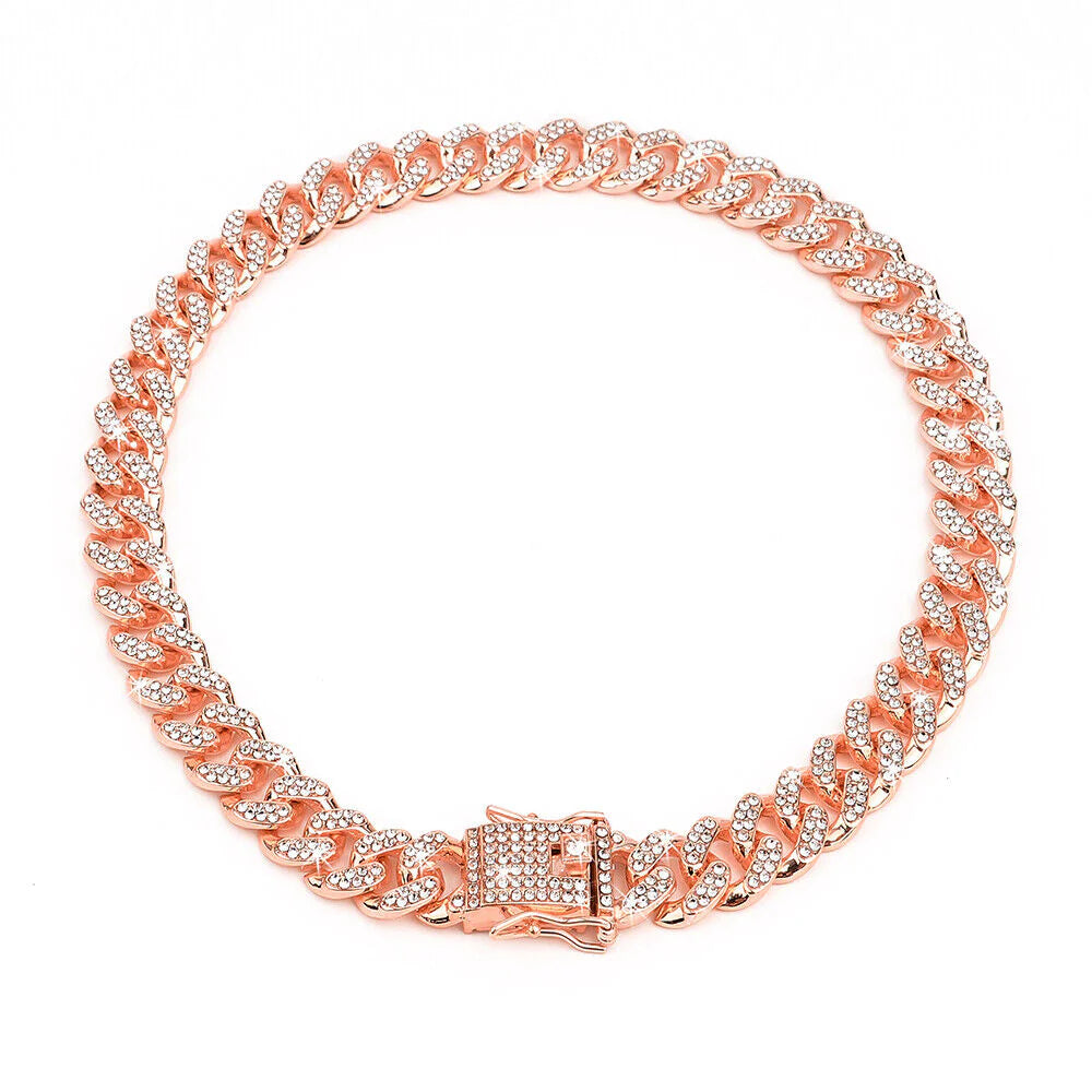 Rose Gold Cuban Link Chain Collar