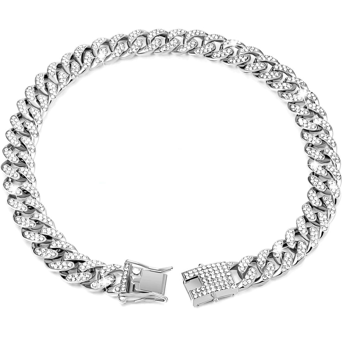 Silver Cuban Link Chain Collar