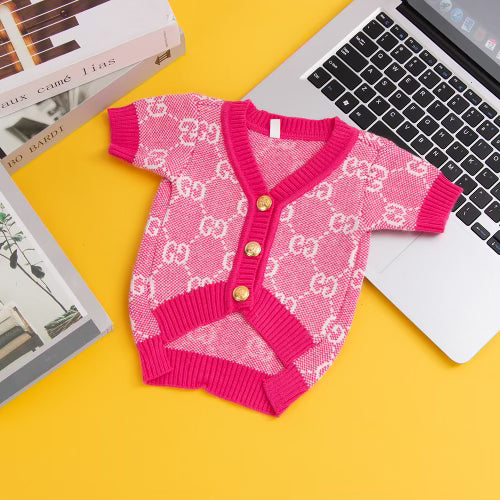 Pink Gg Print Sweater