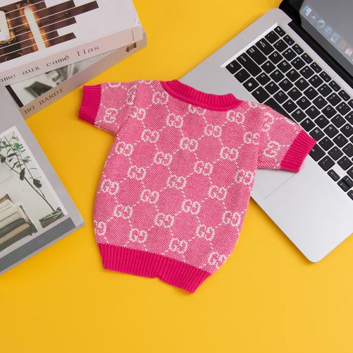 Pink Gg Print Sweater