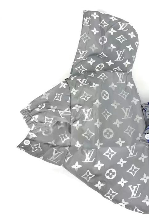 Silver lV Print Reflective Rain Coat